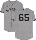 Cortes Cleveland York Fanatics #65 Yankees Authentic Jersey Indians New on vs. October - Player-Worn 16, 2022 Certified Gray Nestor