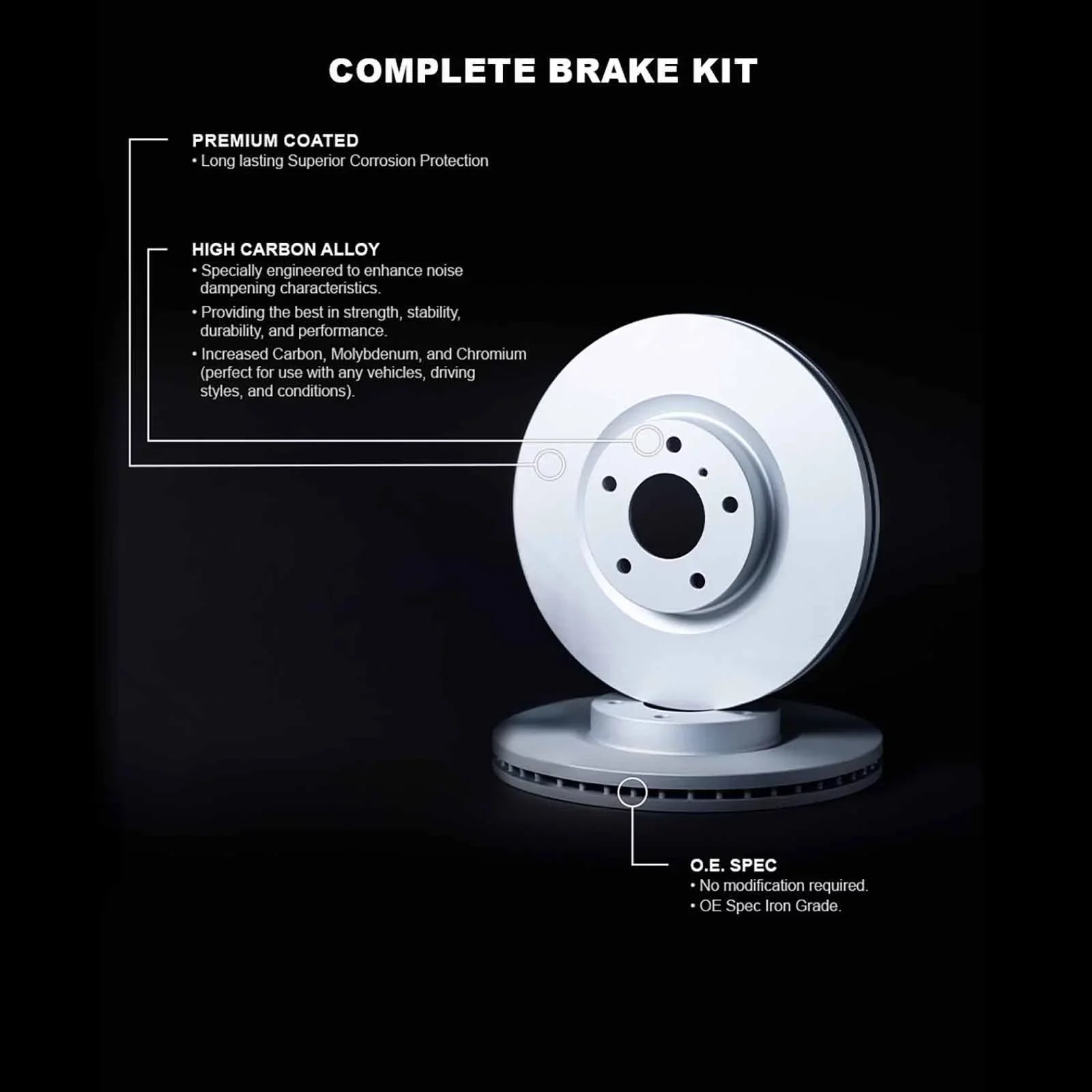 Rotor Concepts Carbon CHEROKEE R1 Fits Brake select: 42010 JEEP R1 Wdpn1 Coated Concepts 2014-2022
