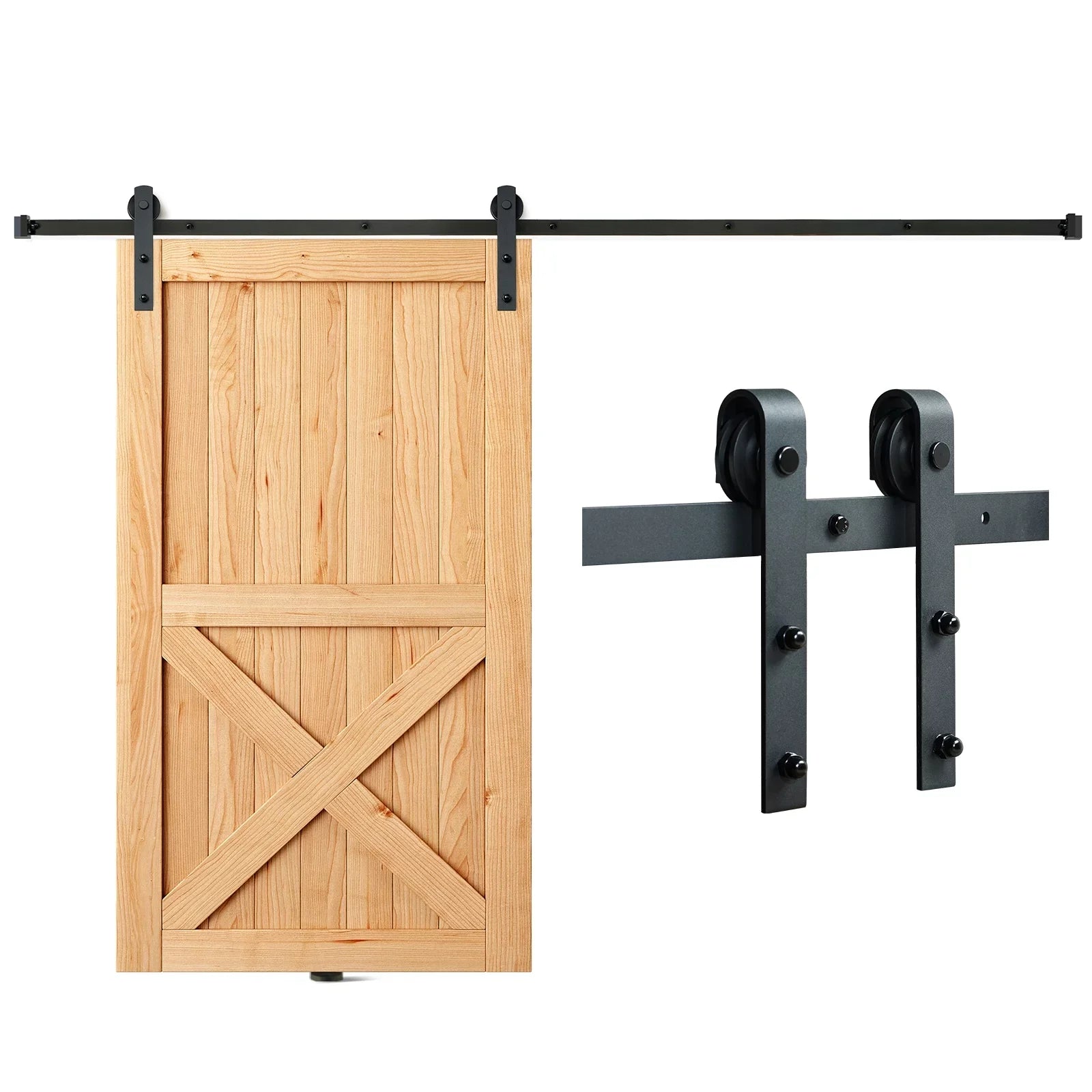 Barn Kit Sliding 8FT for BENTISM J Closet Door Hanger Track Hardware Single Door