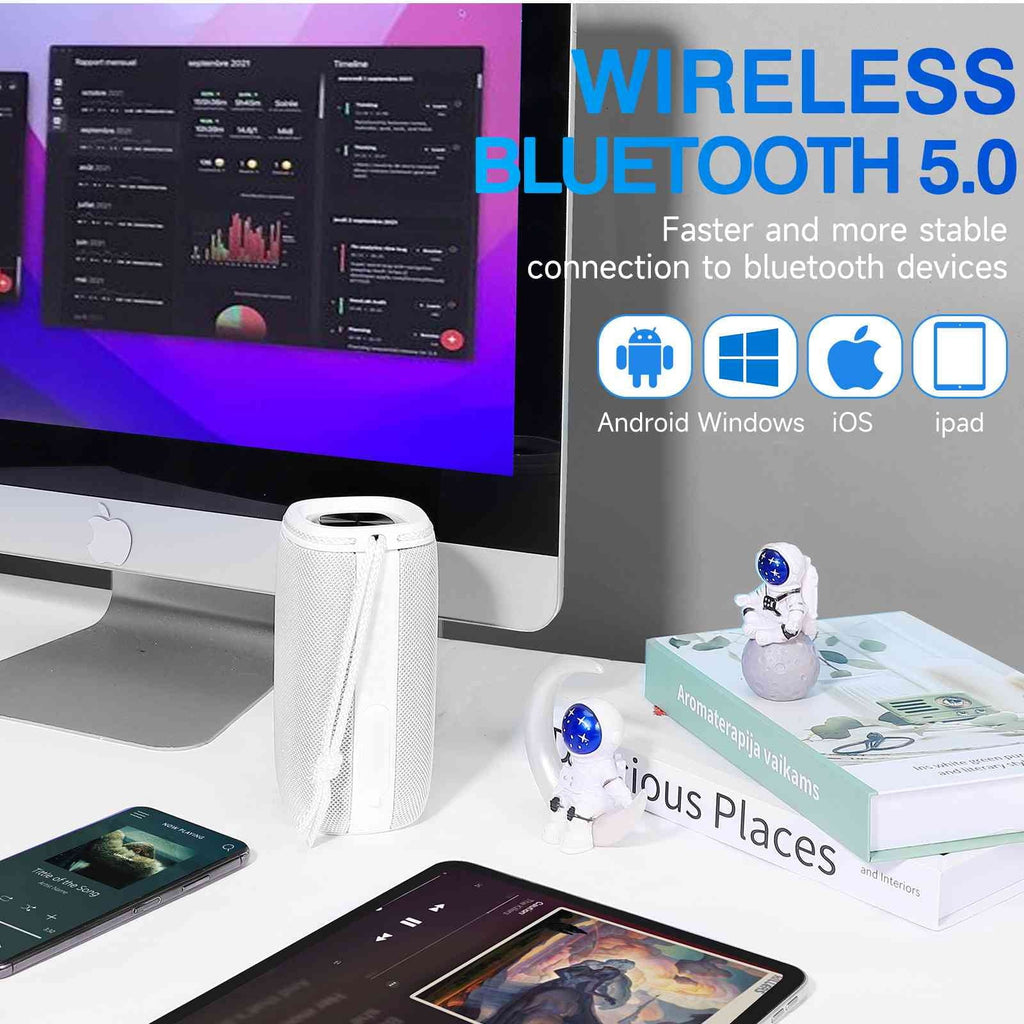 Pairing, - Portable Series Wireless 360° Scorpio Sound Q51 BT5.3, True UrbanX LG Punchy Speakers Bluetooth Bass, Speaker for Surround Speaker, Waterproof with White IPX5 HD