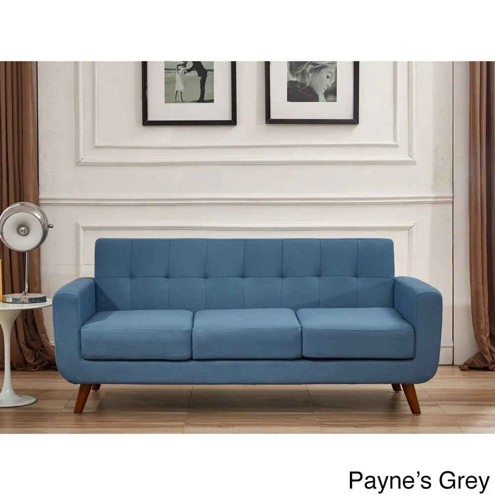 U.S. Upholstered Mid-century Tufted Furniture US Sofa Pride Payne'S Pride Grey Grace Rainbeau Furniture Linen