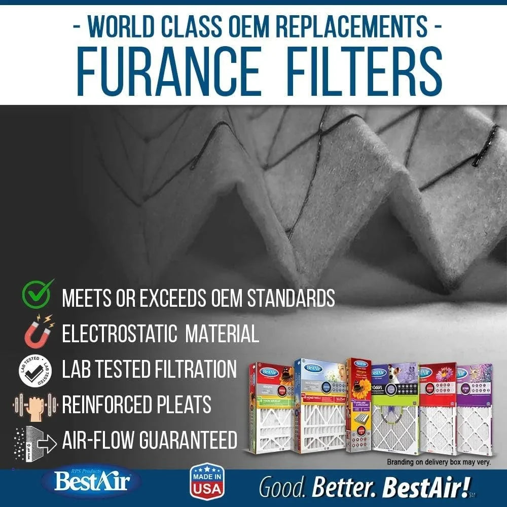 Air For 20" Honeywell BestAir MERV x HW2025-13R 3 Fits Removes 13, AC Furnace 100%, of Filter, Models, 25" Pack Allergens x 4", Contaminants, &