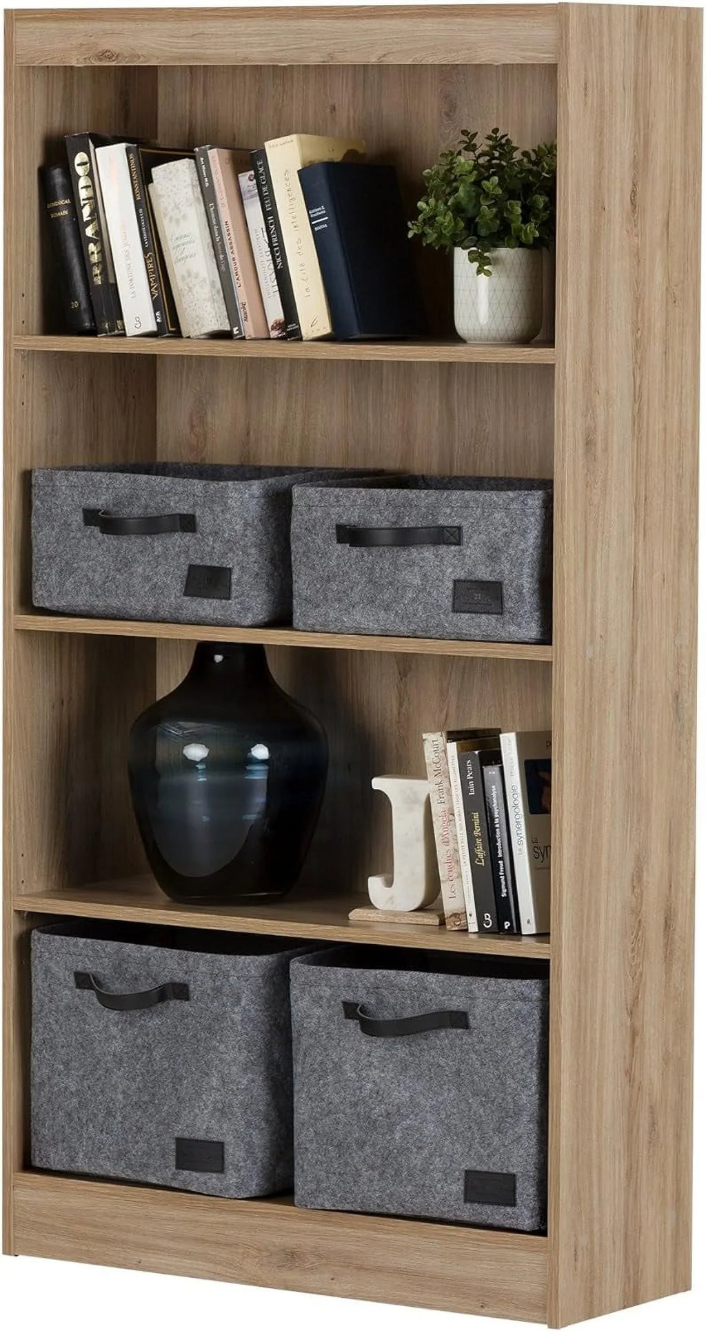 Cherry, Axess Bookcase-Morgan 58-Inch 4-Shelf