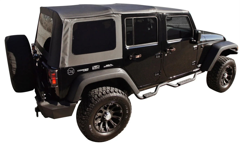 Door, Sailcloth Diamond Black 99935 RealTruck W/Tint Factory For 2007-2010 2 by Rampage Wrangler Replacement JK Windows Soft Top