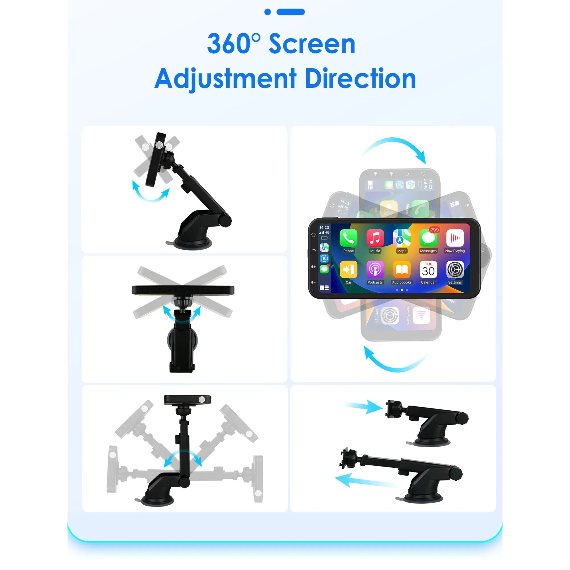 Auto Receiver Navigation Android Touchscreen Stereo Car Ossuret Radio Carplay Wireless 360° GPS With 6.25" Support Backup Audio Bluetooth Camera Adjustable