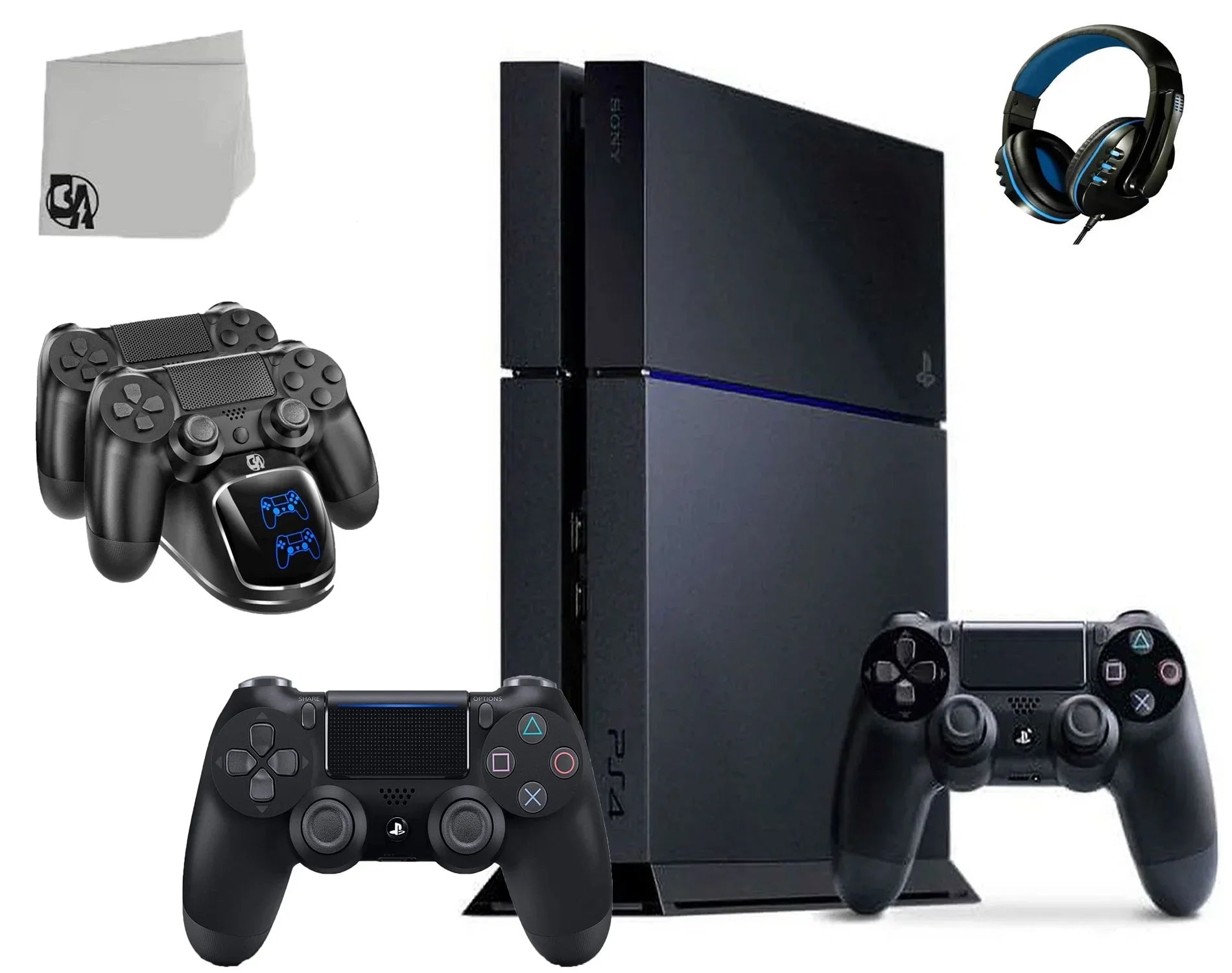 Dock Bolt with Gaming Axtion 500GB Console Used Headset 2 PlayStation Controller Black Charging 4