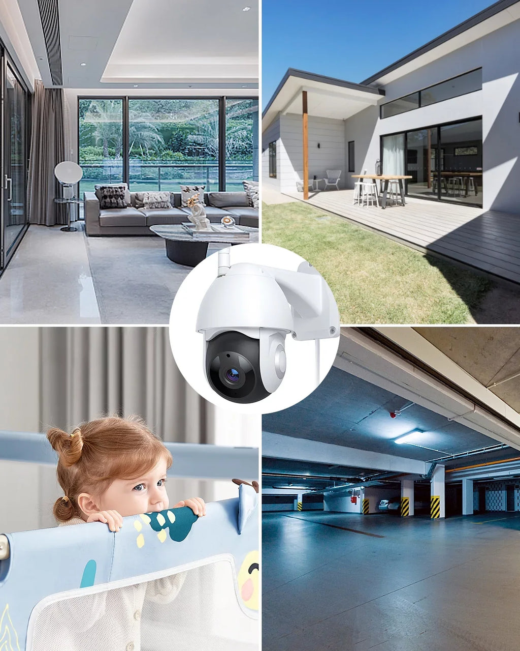 Floodlight Connection Surveillance Victure FC920B for Outdoo exterior/Courtyard/Farm Cameras,IP55 Waterproof,Motion-Activated,Wifi