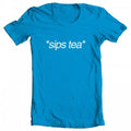 GEEK Turquoise TEEZ XX-Large Sips Meme by Tea Women's Inspired Original T-shirt Kermit Artwork