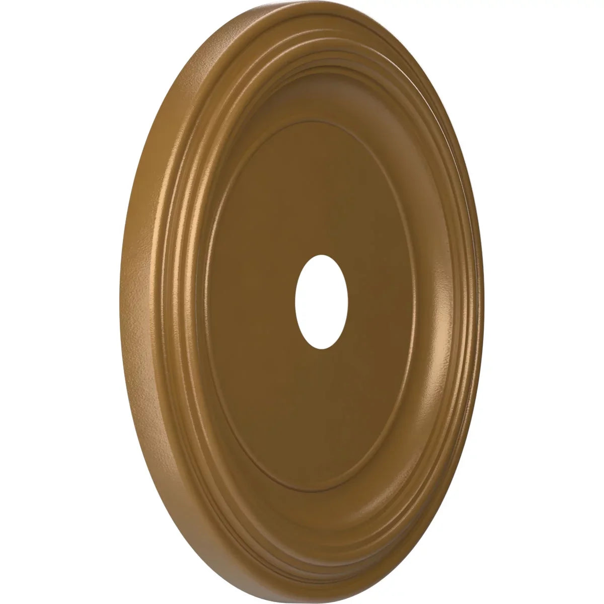 1/2"ID Ekena Millwork 3 Thermoformed 1 Canopies 22"OD x x to Gold Metallic (Fits Traditional Rush Ceiling 1/2"P Medallion PVC 13 1/2"), up
