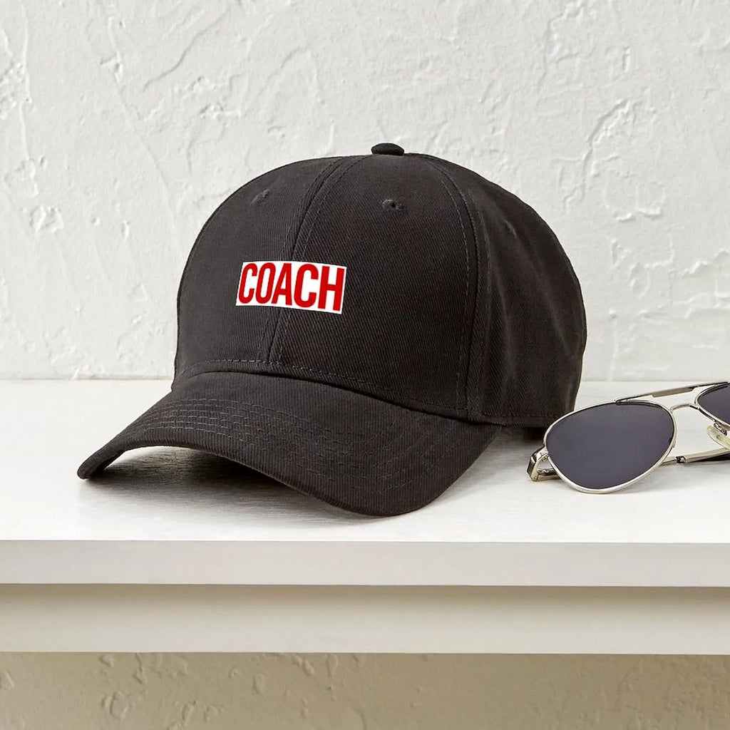 Printed Black CafePress Black Adjustable (Red) Cap - Hat Cotton Canvas Coach Baseball -