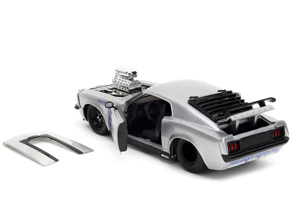 Car Drag 1/24 Trooper Mustang - Jada Metallic Highway Diecast Boss Drag by 1970 Muscle Series Model Bigtime 429 Silver