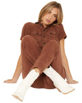 Corduroy Women's + Dark Jumpsuit Cleo US Brown Large Wolf