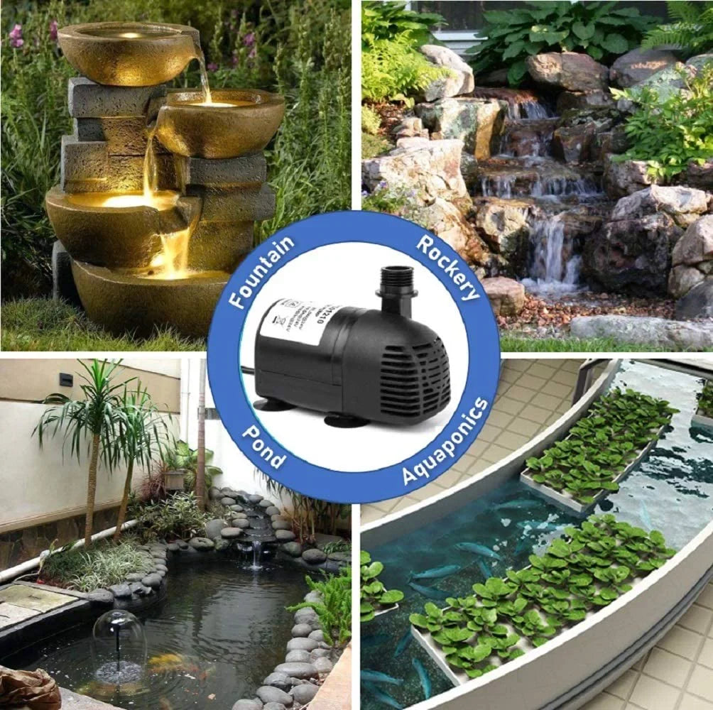 Pack 410GPH, Pond, DC Brushless Aquarium Solar 12V Pump, 24V 1 410GpH - for Submersible Fish liquid Fountain, and