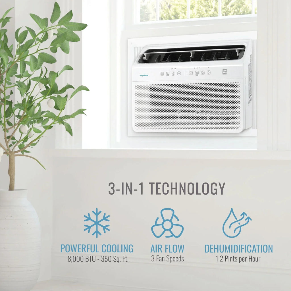 with 8,000 Mounted Inverter Window Control BTU Remote Conditioner Air Keystone