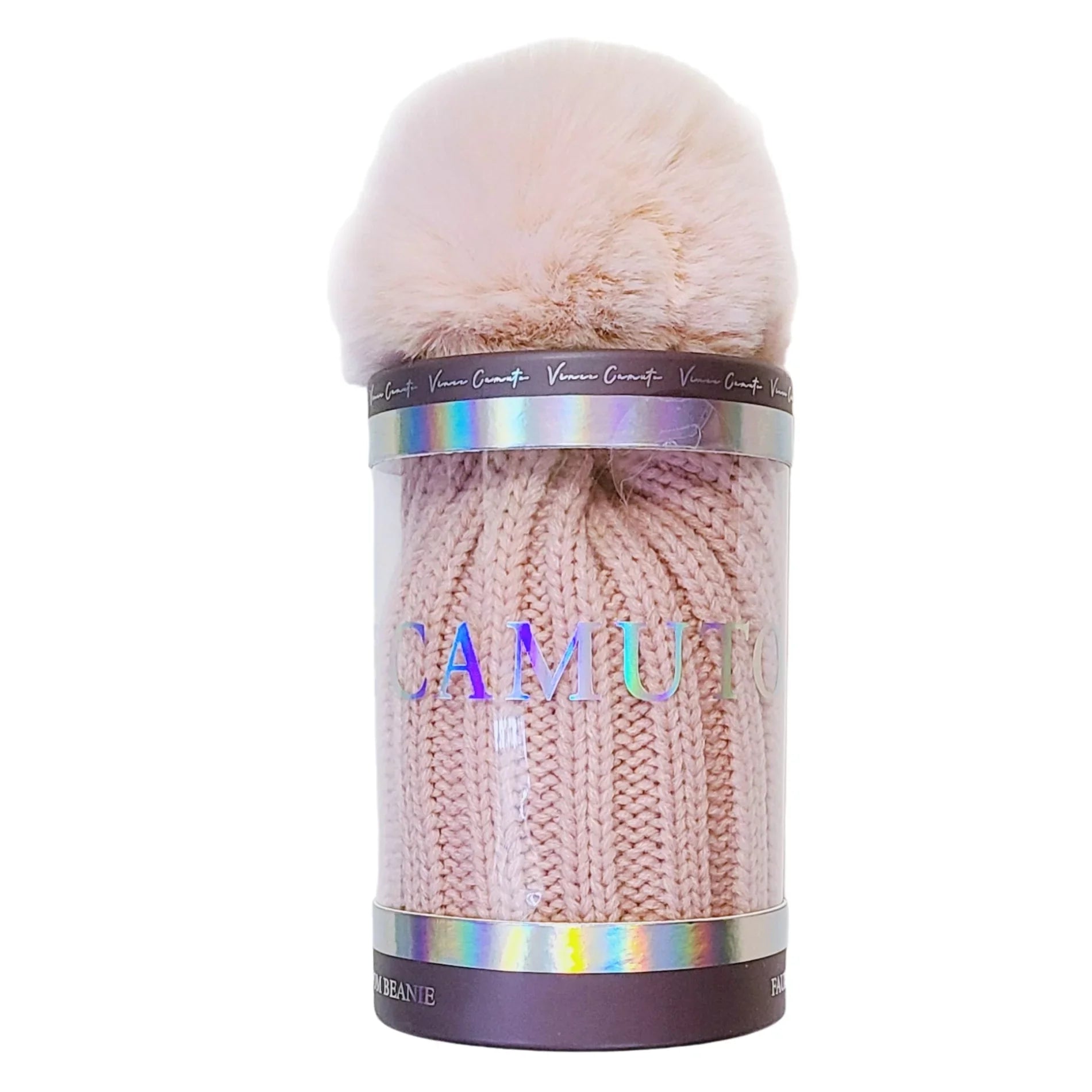 Camuto Winter Fur with Vince Gift Faux Hat Women's Pom Beanie Box