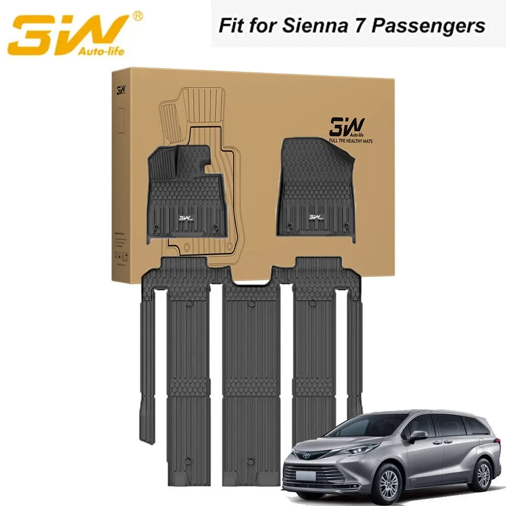 Toyota Sienna 3W climate Floor Seat 7 fit Mats Car All for Floor seat Sienna 7 Liner 2021-2024 TPE
