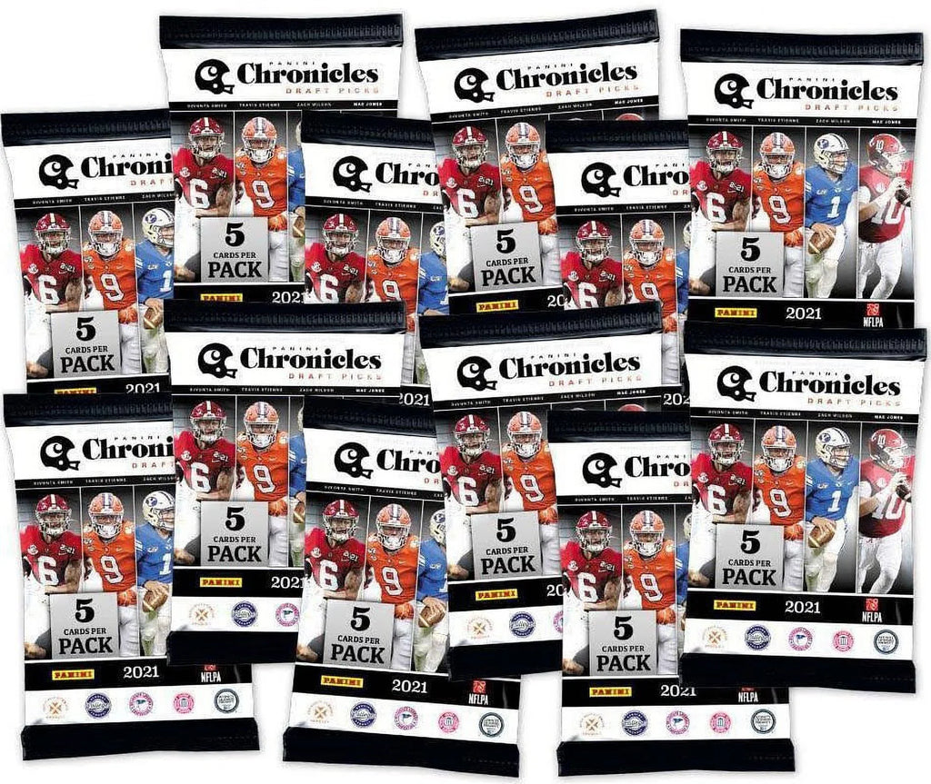 '- Panini - 1 Box Chronicles Per Cards Box 5 Pack 2021 Draft (Exclusive) Auto Football Mega Picks Per Packs, 12