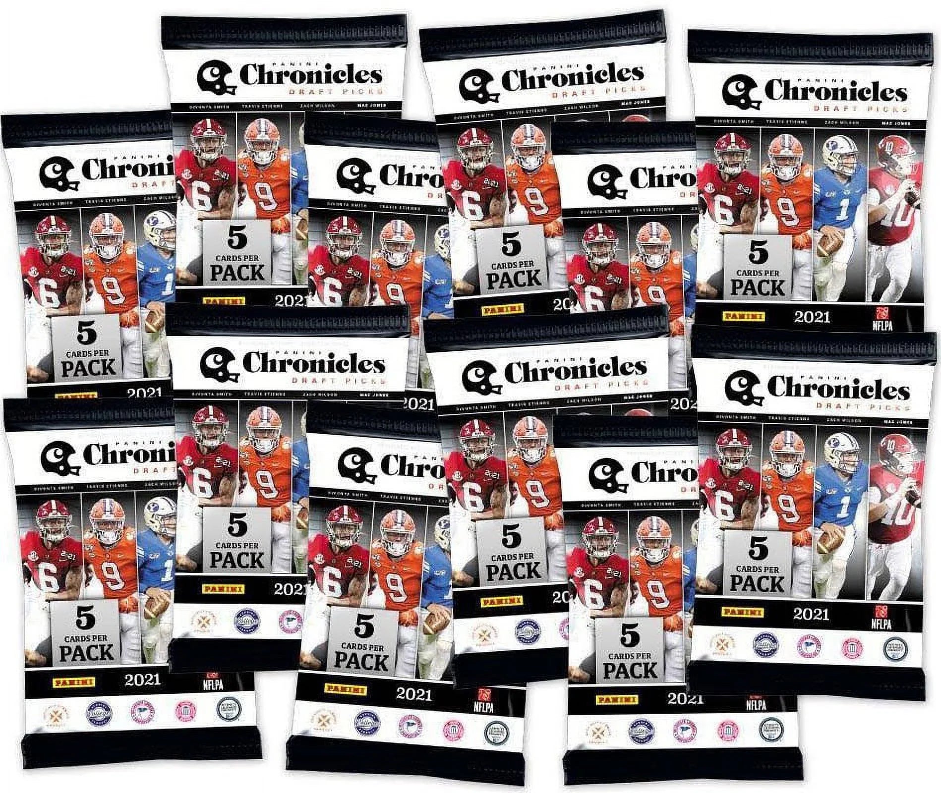 '- Panini - 1 Box Chronicles Per Cards Box 5 Pack 2021 Draft (Exclusive) Auto Football Mega Picks Per Packs, 12