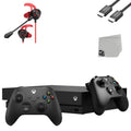 One With Microphone X Controller With + Console Bundle G9 AXTION Xbox Black BOLT Gaming Microsoft Earbuds Used 2 1TB