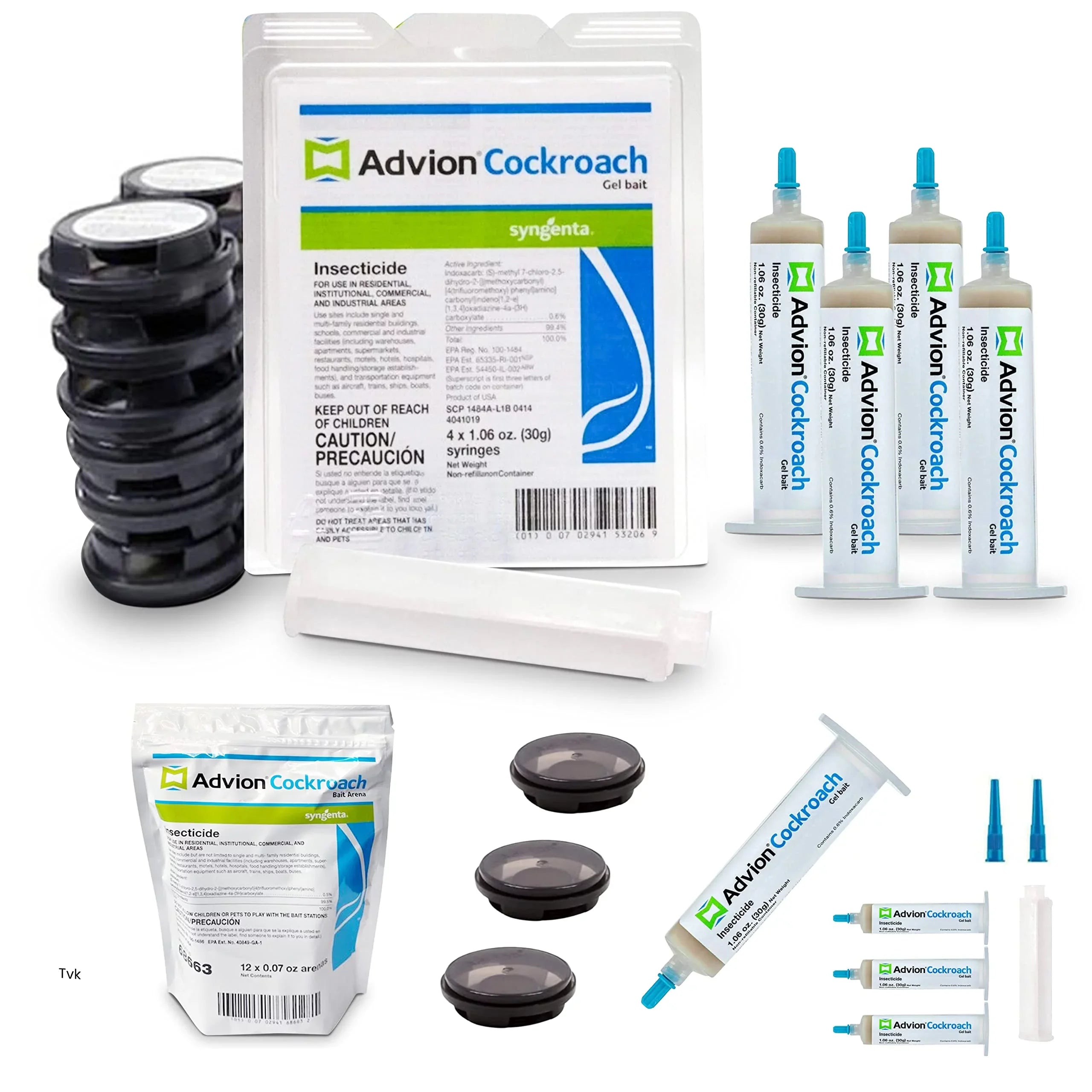Pest - Cockroach Roach & Bait Cockroach Species- Advion All Injection-12 Roach Killer infestation Stations 4 -Prevent Pesky Tubes30g Indoor Kit Killer-Roach