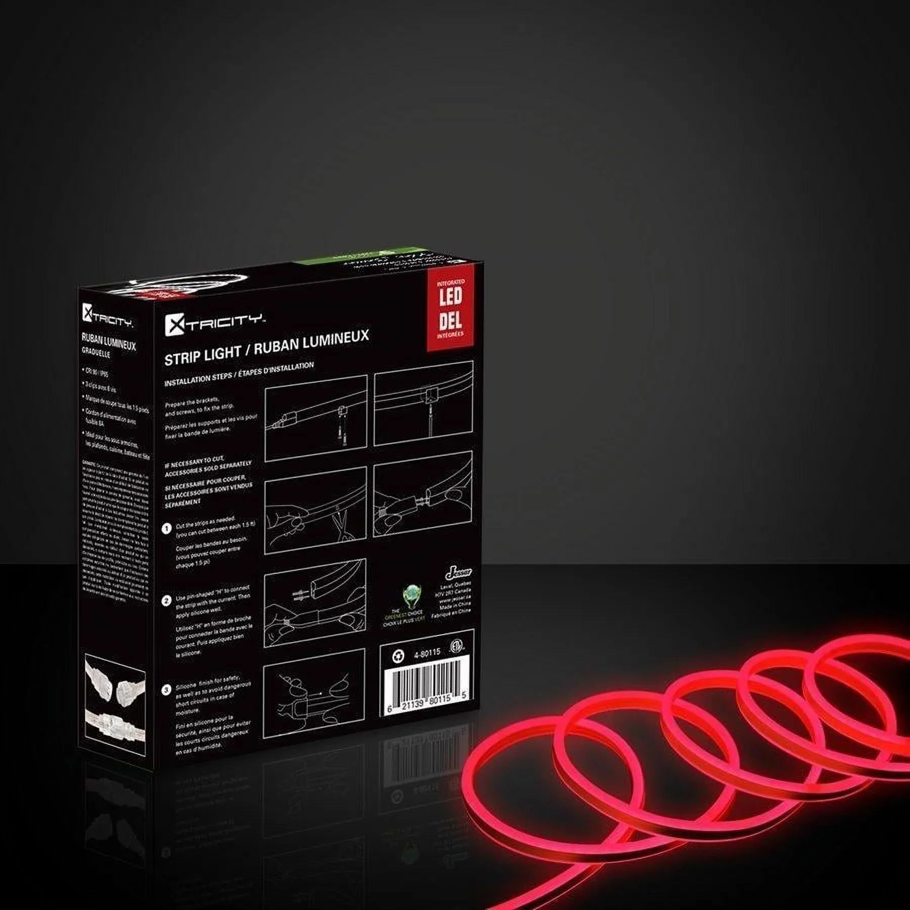 feet/6w-3'/120v/red 9 Strip and Led Flexible Xtricity Indoor exterior