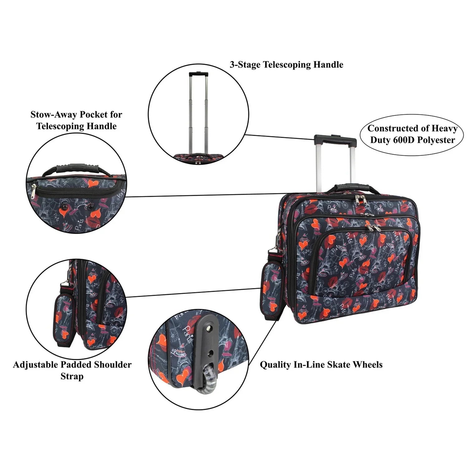 World Case Rolling 17-inch Laptop Traveler