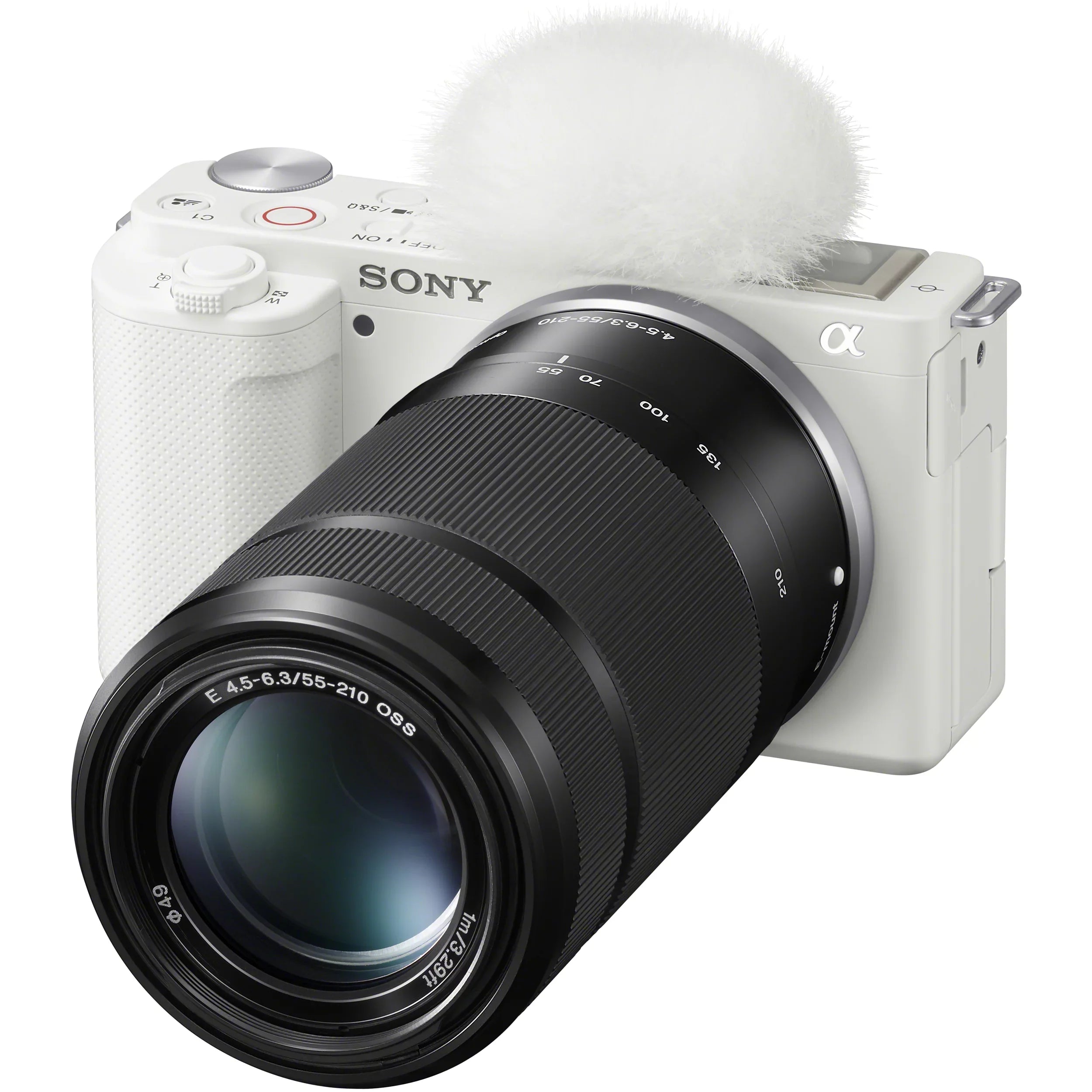 55-210mm Filter Accessories Angle Alpha Case Vlog Battery 2 Mirrorless + Telephoto & Lenses & ZV-E10 Bundle Deco Gear ILCZV-E10L/W Camera + APS-C Set + Kit 16-50mm Extra Wide with Lens + White
