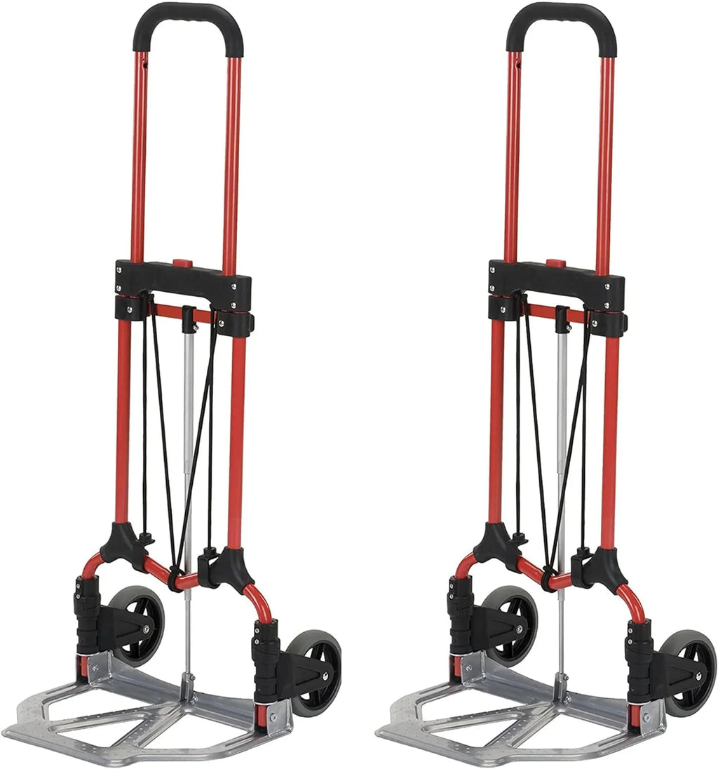 Cart Hand Handle, (2 MCI Luggage Capacity Silver/Black W/Telescoping 160Lb Steel Truck Folding Personal Pack)