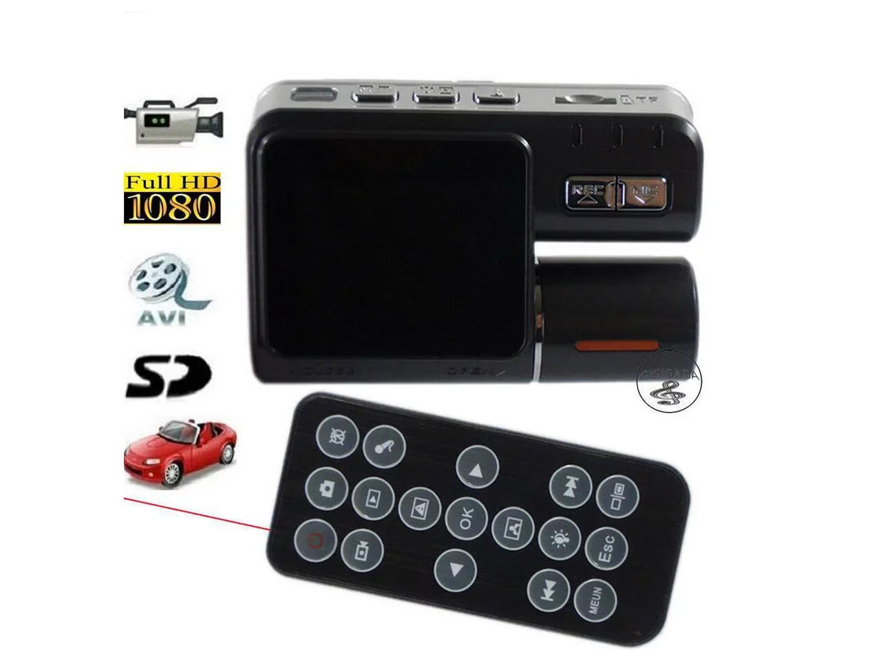 IR separated Chi Car I1000 driving Screen DVR Recorder lens I1000 black boxFull Remote + vision with 2" Camera Controller 1080P automobile 1080P twin Full HD recorder night