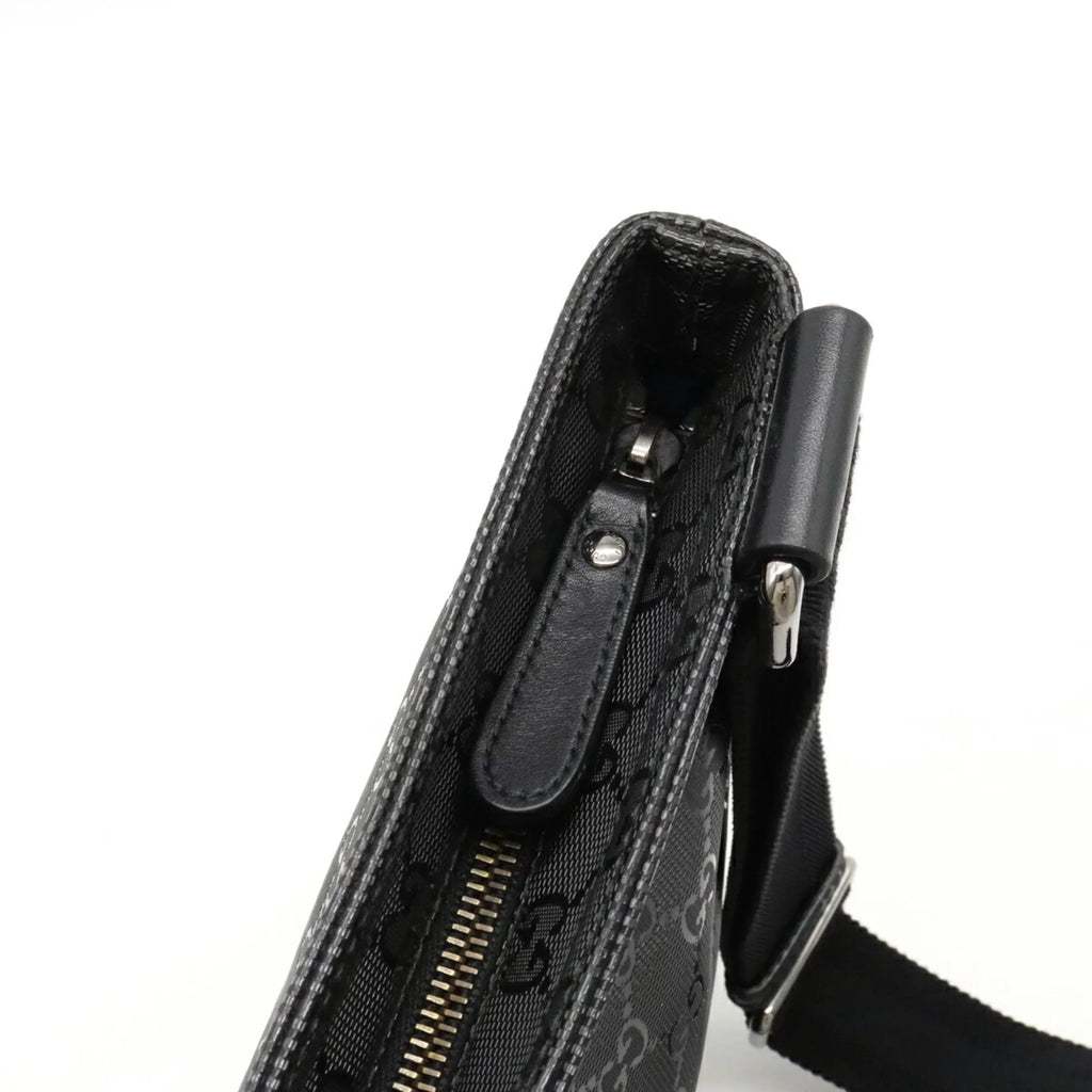 Imprime Shoulder Pre-Owned PVC GG Crossbody 201446 Leather (Good) Black Bag