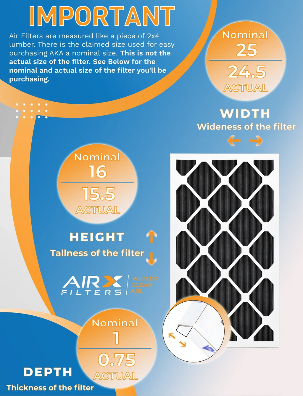 WICKED Pet - of Made to FILTERS CLEAN Air Comparable FPR AIR. MERV Furnace Rating, 5, Filter by 700, AIRX 16x25x1 12 8 Pack USA Odor in Filters Retention MPR Filters